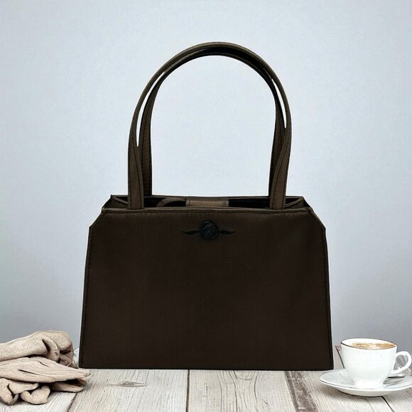 Frankie & Johnnie Handbags - Frankie & Johnnie Brown Satin Handbag Shimmer Fall Wedding Cocktail Party